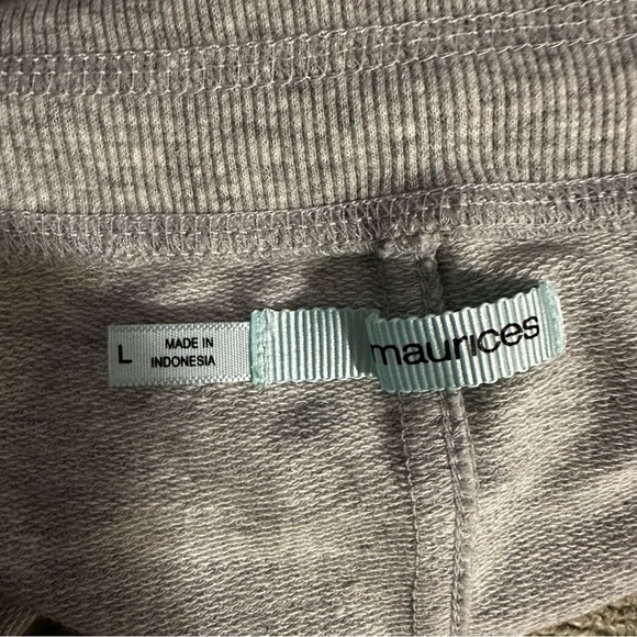 Maurices Women Size Large Gray Terry Fleece Mini Skirt Side Pocket Elastic Waist - Picture 6 of 6